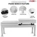 5CORE Duet Piano Bench W Storage For Two Wooden Adjustable Keyboard Stool - Adults & Kids - PNB DT WH_maomaolike.com