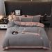 Wholesale Nordic Style Autumn Winter 100s Double Stitched Pure Cotton Brushed Four-Piece Thickened Warm Solid Color All-Cotton 4-P_maomaolike.com
