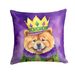 Chow Chow King Of Mardi Gras Throw Pillow Machine Washable, Indoor Outdoor Decorative Pillow For Couch, Bed Or Patio, 18Hx18W_maomaolike.com