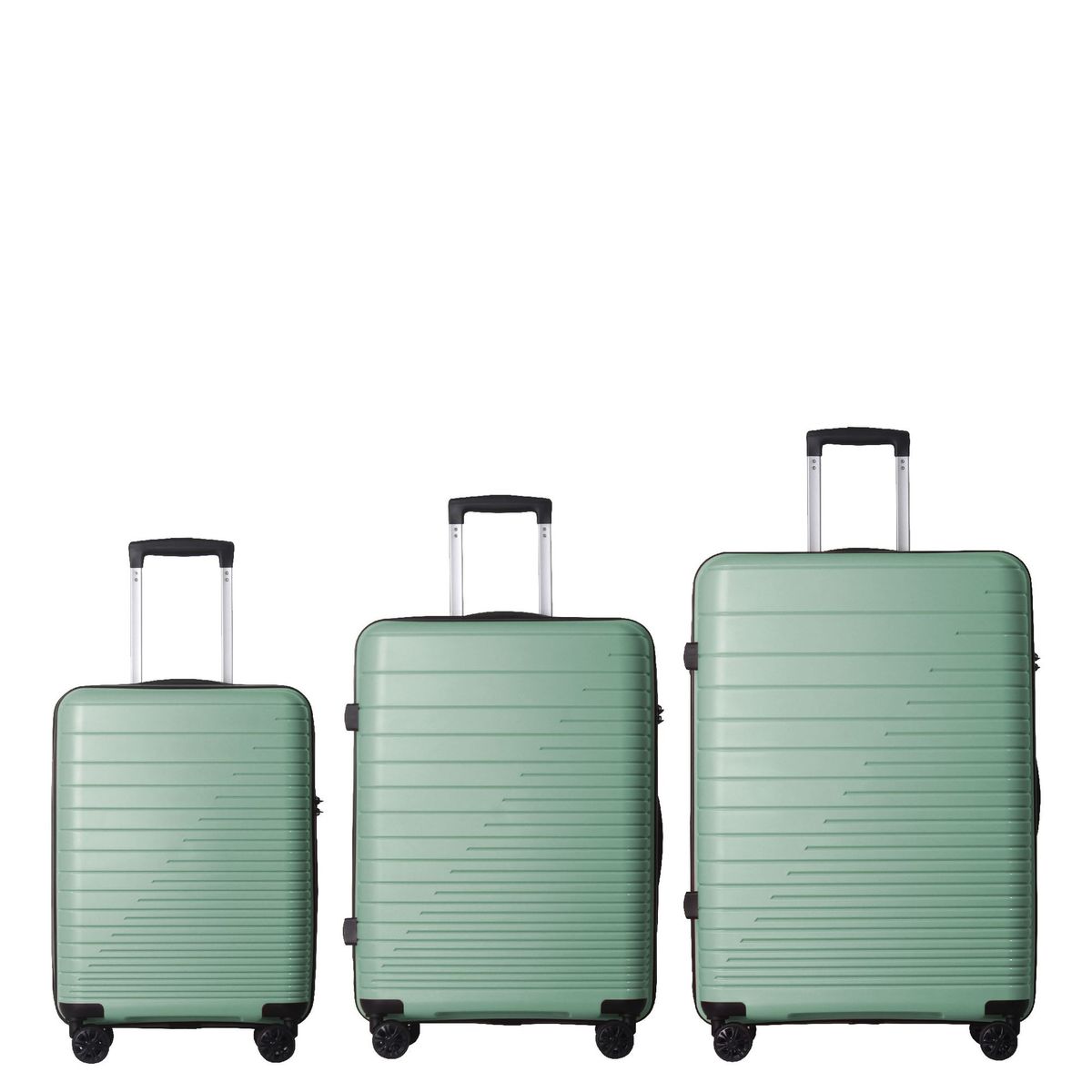 Luggage Set 3 Piece, PP Hardshell Carry On Suitcase With Spinner Wheels & TSA Lock, Lightweight Suitcases For Business, Trip, (20"/24"/28"), Green_maomaolike.com