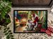 Great Pyrenees And Santa Claus Doormat Front Door Mat Indoor Outdoor Rugs For Entryway, Non Slip Washable Low Pile, 24H X 36W_maomaolike.com