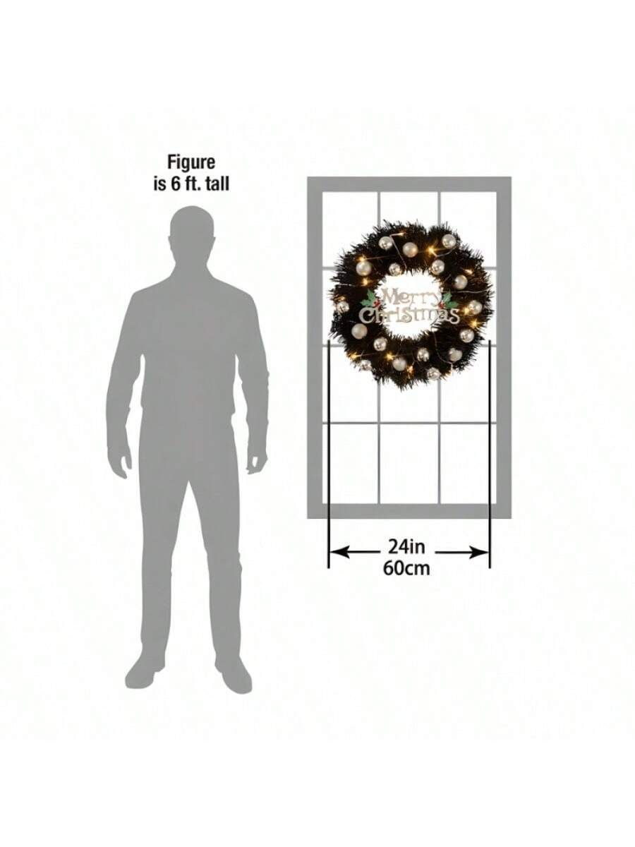 23.6-inch Flocked Wreath Is Suitable For Decorating Parties Under Various Themes. It Comes With A Complimentary Decorative Accessory Package And Can Be Used In Multiple Seasons._maomaolike.com