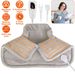 22.4x16.3in Large Weighted Heating Pad For Neck And Shoulders Electric Fast Heating Mat Neck Wrap Cushion Pain Relief With 6 Temperature Settings 4_maomaolike.com