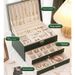 Large Capacity Leather Three-Layer Drawer Gold Jewelry Necklace Earrings Bracelet Storage Box_maomaolike.com