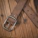 Men Women Western Denim Pu Leather Belt - Vintage Jeans With Carved Buckle Brown Belt_maomaolike.com