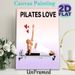 Pilates Themed Painting Poster, Soft-toned Minimalist Woman Doing Pilates On Reformer With Hearts Poster, Fitness-inspired Decor Ideal For Home Gym Or_maomaolike.com