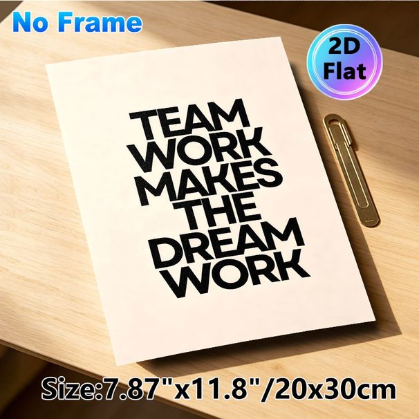 Teamwork Motivational Quote Painting Poster, Minimalist Bold Typographic Poster, Inspirational Message To Boost Team Morale, Ideal For Office And_maomaolike.com
