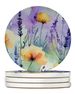 Lavender In Watercolor Large Sandstone Coasters Pack Of 4 Absorbent Round Coasters Decor Gifts For Men Or Women, 4 In, Multicolor_maomaolike.com