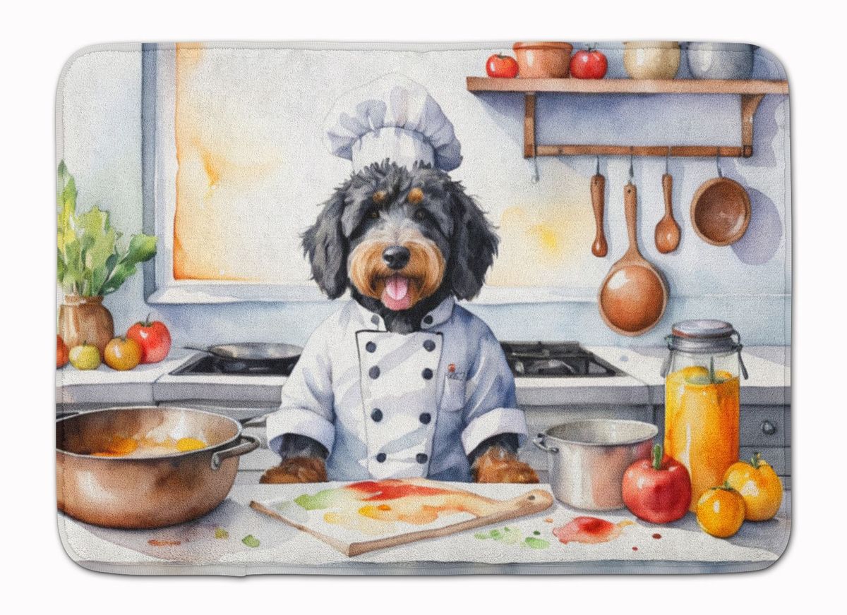 Bernedoodle The Chef Memory Foam Kitchen Mat Machine Washable Anti-Fatigue Mat Cushion Comfort Bath Mat Or Kitchen Rug_maomaolike.com