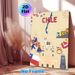 Chile Themed Painting Poster, Vibrant Cartoon Style Chilean Cultural Elements Poster, Showcases Folk Dancers, Iconic Landmarks & National Symbols_maomaolike.com