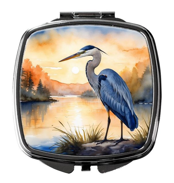 Blue Heron In The Golden Hour Compact Mirror Decorative Travel Makeup Mirror For Women Girls Gifts Pocket Makeup Mirror Folding Handheld_maomaolike.com