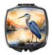 Blue Heron In The Golden Hour Compact Mirror Decorative Travel Makeup Mirror For Women Girls Gifts Pocket Makeup Mirror Folding Handheld_maomaolike.com
