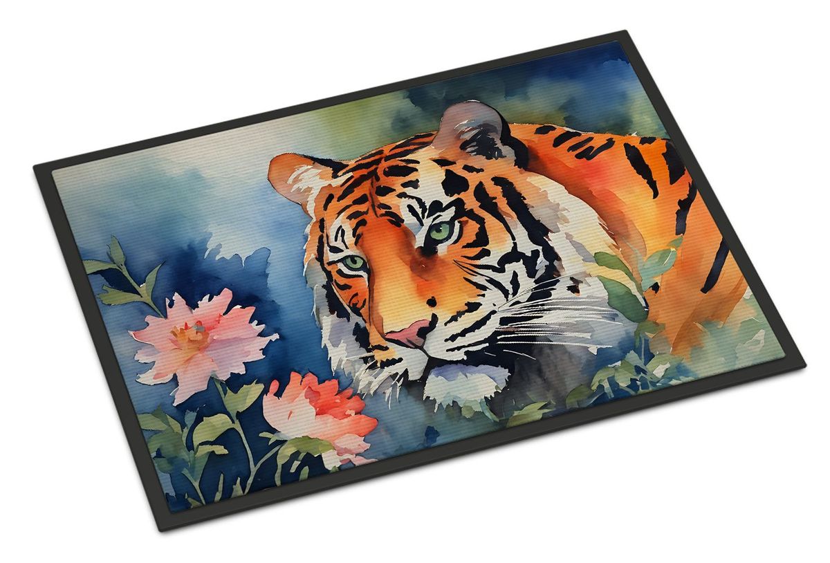 Tiger Doormat Front Door Mat Indoor Outdoor Rugs For Entryway, Non Slip Washable Low Pile, 24H X 36W_maomaolike.com