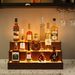 LED Lighted Liquor Bottle Display Shelf, 24 Inch Bar Display Shelf, DIY Illuminated Bottle Shelf With App & Remote Control, 3 Step Freestanding Holding Bottles For Home Bar, Party, Walnut_maomaolike.com