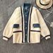 Women's Clothing Denim splicing two piece cardigan sweater jacket _maomaolike.com