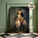 Vintage Military Officer On Horseback Classic Portrait Painting Poster, Realistic Dim-toned Historical Figure Poster, Elegant Classic Art Piece Ideal_maomaolike.com