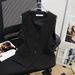 Women's Clothing fashion waist short vest jacket in summer high-end temperament V-neck white suit vest_maomaolike.com