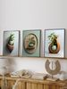 Organic Sculpture Greenery" Themed Decorative Artwork, Featuring Wooden Sculptures, Fresh Greenery And Soft Morandi Tones._maomaolike.com