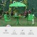 Folding Kids Table And Chair Set, Picnic Table With Frog Pattern Removable & Height Adjustable Sun Umbrella For Garden, Backyard, Green_maomaolike.com