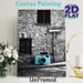 Vintage Camera Painting Poster, Stylish Monochrome Street Scene With Turquoise Accent Camera Poster, Eye-catching Contrast Decor For Photography_maomaolike.com