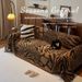 Vintage Chenille Leopard Print Cover Throw Soft Thick Textured Fabric For 3-Seater Couch - French Style Thickened Sofa_maomaolike.com
