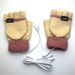 Heating Gloves USB electric heating gloves half finger flip electric heating gloves indoor and outdoor 2 use warm gloves_maomaolike.com