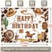 Western Cowboy Birthday Party Banner - 2D Flat Polyester Backdrop With Cacti, Horseshoes, Wall Hanging Photo Props, Party Decor_maomaolike.com