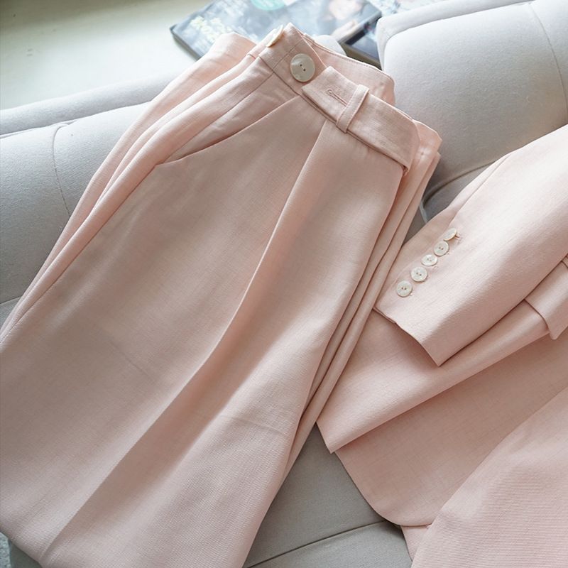 Women's Clothing warm spring healing color shimmer texture pieces heavy industry slim silhouette suit_maomaolike.com