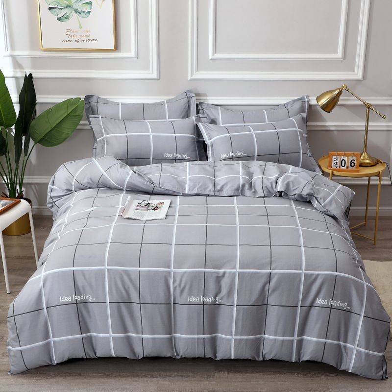 100% Pure Four-Piece Student Dormitory Three-Piece Set Cotton Bed Sheet Style Quilt Cover Bedding Factory Wholesale Trade_maomaolike.com