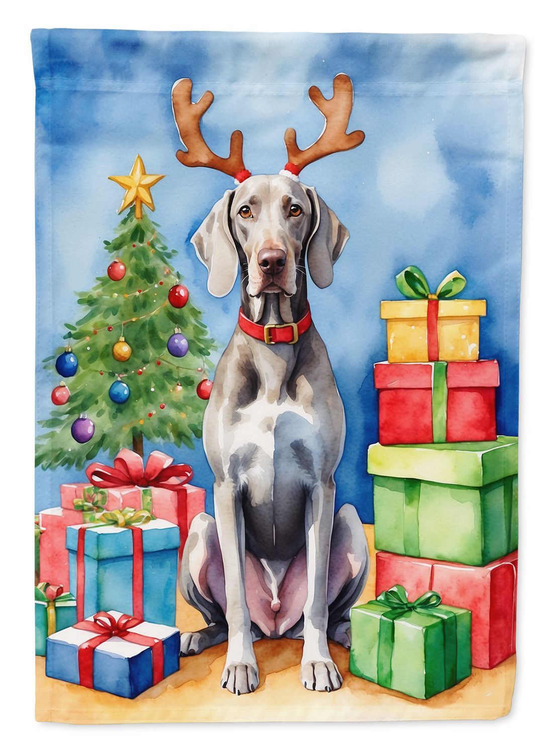 Weimaraner Christmas Reindeer Garden Flag Mailbox Flag Decorative Yard Flag Banner Outside Patio Artwork Yard Flower Beds, Garden Size, Multicolor_maomaolike.com