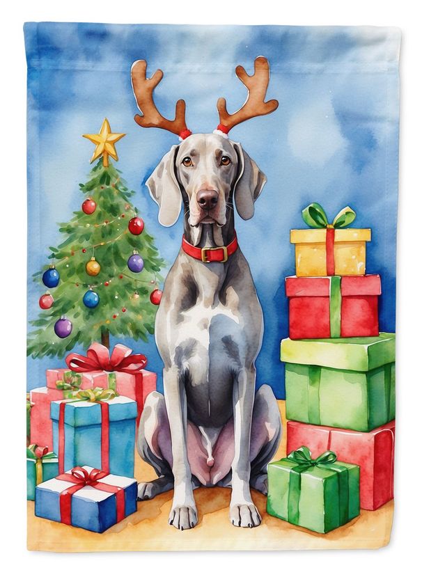 Weimaraner Christmas Reindeer Garden Flag Mailbox Flag Decorative Yard Flag Banner Outside Patio Artwork Yard Flower Beds, Garden Size, Multicolor_maomaolike.com