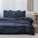 Modern Minimalist Bedding Set - Navy Blue & Earthy Yellow Twin/Queen/King Size | High-Quality Polyester With Active Printing & Twill Weave_maomaolike.com