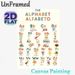 Bilingual Alphabet Painting Poster, Vibrant Cartoon-style English-Spanish Alphabet Poster, Illustrative Design Supports Language Learning, Suitable_maomaolike.com