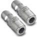 ESSENTIAL WASHER Plated Steel 3/8" Male Quick Connect Fittings Pressure Washer - Pressure Washer Plugs, 4200 PSI, 2 Pack_maomaolike.com