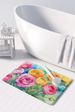 Ranunculus In Watercolor Memory Foam Kitchen Mat Machine Washable Anti-Fatigue Mat Cushion Comfort Bath Mat Or Kitchen Rug_maomaolike.com
