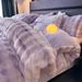 Rabbit Fur Plush Four-Piece Set Milk Thickened Warm Double-Sided Velvet Duvet Cover Bed Sheet Coral Fleece_maomaolike.com