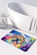 English Bulldog Hippie Dawg Memory Foam Kitchen Mat Machine Washable Anti-Fatigue Mat Cushion Comfort Bath Mat Or Kitchen Rug_maomaolike.com