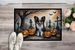 Papillon Spooky Halloween Doormat Front Door Mat Indoor Outdoor Rugs For Entryway, Non Slip Washable Low Pile, 24H X 36W_maomaolike.com