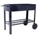 Products Elevated Mobile Raised Ergonomic Metal Planter Garden Bed For Backyard, Patio W/Wheels, Lower Shelf, Black_maomaolike.com