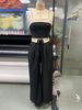 Women's color contrast vest wide leg suit pants fashion casual two sets_maomaolike.com