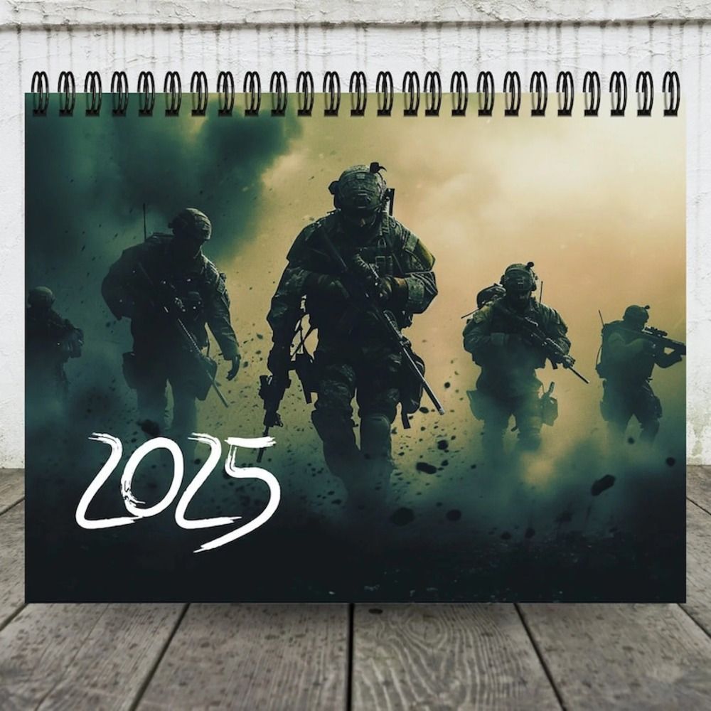 2025 Military Themed Calendar 12 Month Spiral Wall Calendar Desk Calendar--1pc_maomaolike.com