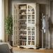 Shoe Cabinet, 8-Tier Shoe Rack Organizer With Doors And Led Lights_maomaolike.com