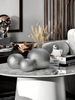 1pc Concave And Convex Dot Design Silver Ball Ceramic Vase, High-end Style Suitable For Light Luxury Style Scene Ornaments Flower Arrangement Vase_maomaolike.com