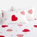Love White Couple Polyester Skin Friendly Bed Mattress Protector Fitted Sheet_maomaolike.com