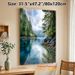 Forest Lake Landscape Painting Poster, Serene Watercolor Nature Scene Poster, Misty Mountain, Lush Evergreens & Clear Lake Design Brings Tranquil_maomaolike.com