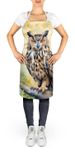 Eurasian Eagle Owl Apron Cooking Kitchen Server Baking Crafts Gardening For Adult Women Men, Unisex, Large, Multicolor_maomaolike.com
