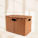 Lidded Rattan Woven Basket Multi-Functional Organizer With Handle For Home Bedroom Miscellaneous Storage Box_maomaolike.com