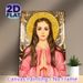 Saint Philomena Painting Poster, Exquisite Realistic Religious Art Poster, Serene Praying Figure With Golden Halo & Floating Feathers, Ideal For_maomaolike.com