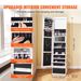 VEVOR Mirror Jewelry Cabinet 360° Swivel Standing Mirror With Storage White_maomaolike.com