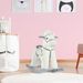 Kids Plush Ride-On Rocking Horse With Bear Toy, Children Chair With Soft Plush Toy & Fun Realistic Sounds, White_maomaolike.com